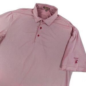 Peter Millar Summer Comfort Polo XL Red White Striped Gleneagles Golf Shirt Club